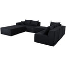Luxury 8 Piece Modular U Shaped Sectional Sofa With Oversized Chaise Lounge And Bed Corduroy Upholstery