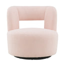 Swivel Comfy Round Barrel Chair With Soft Teddy Fabric For Living Room