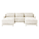 Stylish Sofa With Ottoman And Lumbar Pillows, Ergonomic Design