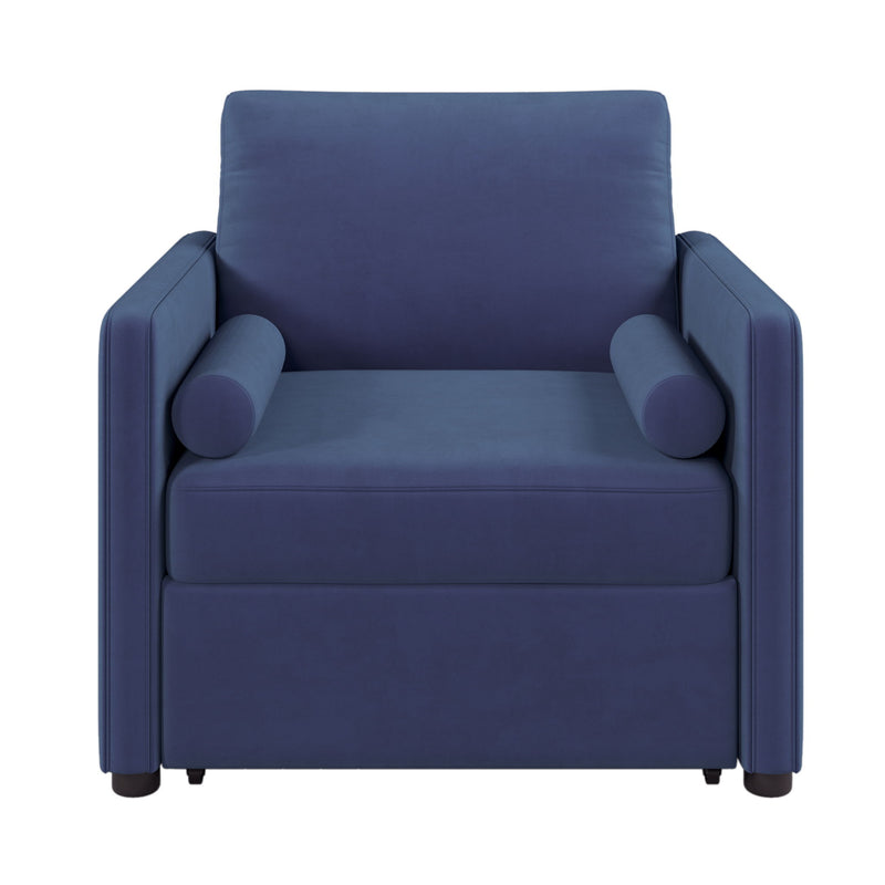 3 In 1 Convertible Sleeper Chair With Adjustable Backrest, Lounger Chair Turns Into Bed