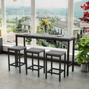 Modern Design Long Dining Table Set With 3 Stools