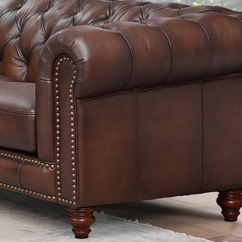 Alton Bay-Top Grain Leather Chair - Brown