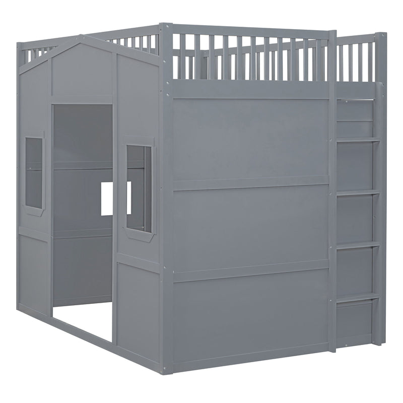 Loft Stylish Bed With Ladder And Wardrobe