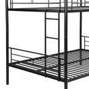 Modern Metal Bunk Bed, Full Over Full, No Box Spring Needed - Black