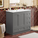 Shaker Free Standing Bathroom Vanity Cabinet With Sink, Soft Close Drawers, Soft Close Doors