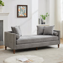 Upholstered Chaise Lounge Indoor With Nailheads, Sleeper Sofa Couch With 4 Throw Pillows & 2 Bolsters, Daybed With Rubberwood Legs