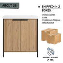 Modern Freestanding Bathroom Vanity With Resin Sink & Soft Close Cabinet Doors