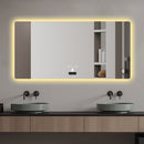 Frameless Bathroom Mirror With Light, LED Backlit, Tri Color Dimming, Anti Fog, Smart Sensor - Silver