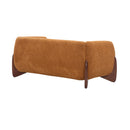 Contemporary Boucle Sherpa Sofa With Birch Wood Legs