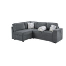 Convertible Sectional L-Shaped Sofa With Dual Pull-Out Sleepers, Flip-Top Table, USB Ports, Cup Holder & Storage