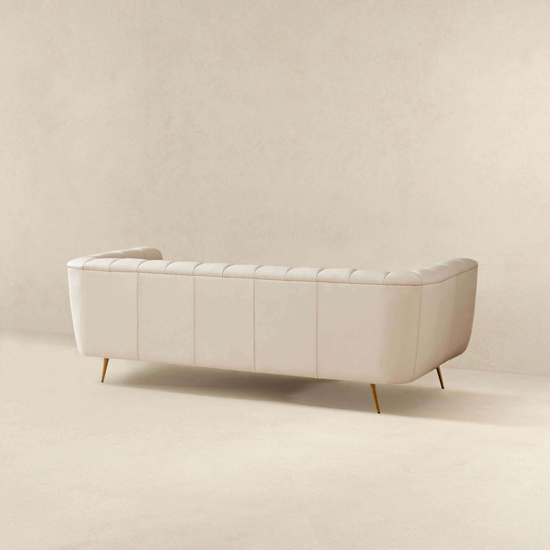 Lamattina - Genuine Italian Leather Channel Tufted Sofa