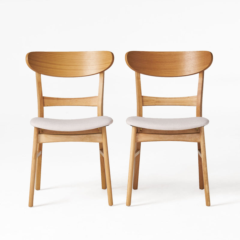 Mid Century Modern Dining Chair With Upholstered Seat And Wood Frame