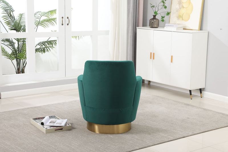 Swivel Barrel Chair, Swivel Accent Chairs Armchair For Living Room, Reading Chairs For Bedroom Comfy, Round Barrel Chairs With Gold Stainless Steel Base