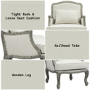Tania - Chair - Cream Linen & Brown Finish - Atlantic Fine Furniture Inc