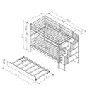 Twin Over Twin Bunk Beds With Twin Trundle And Stairway Storage Function