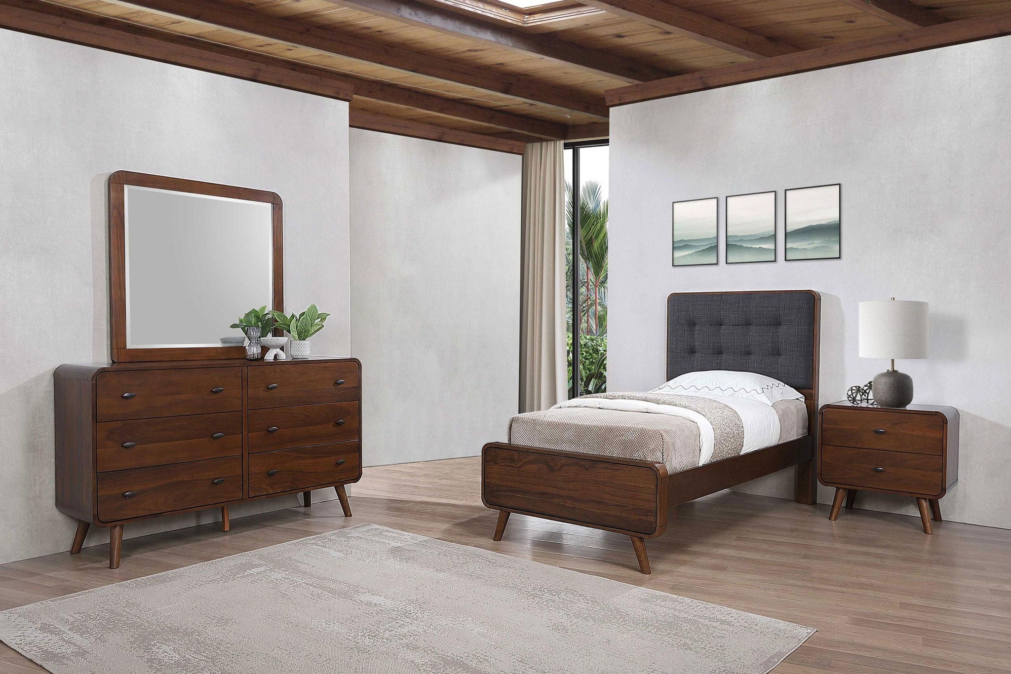 Robyn 4-piece Twin Bedroom Set Dark Walnut