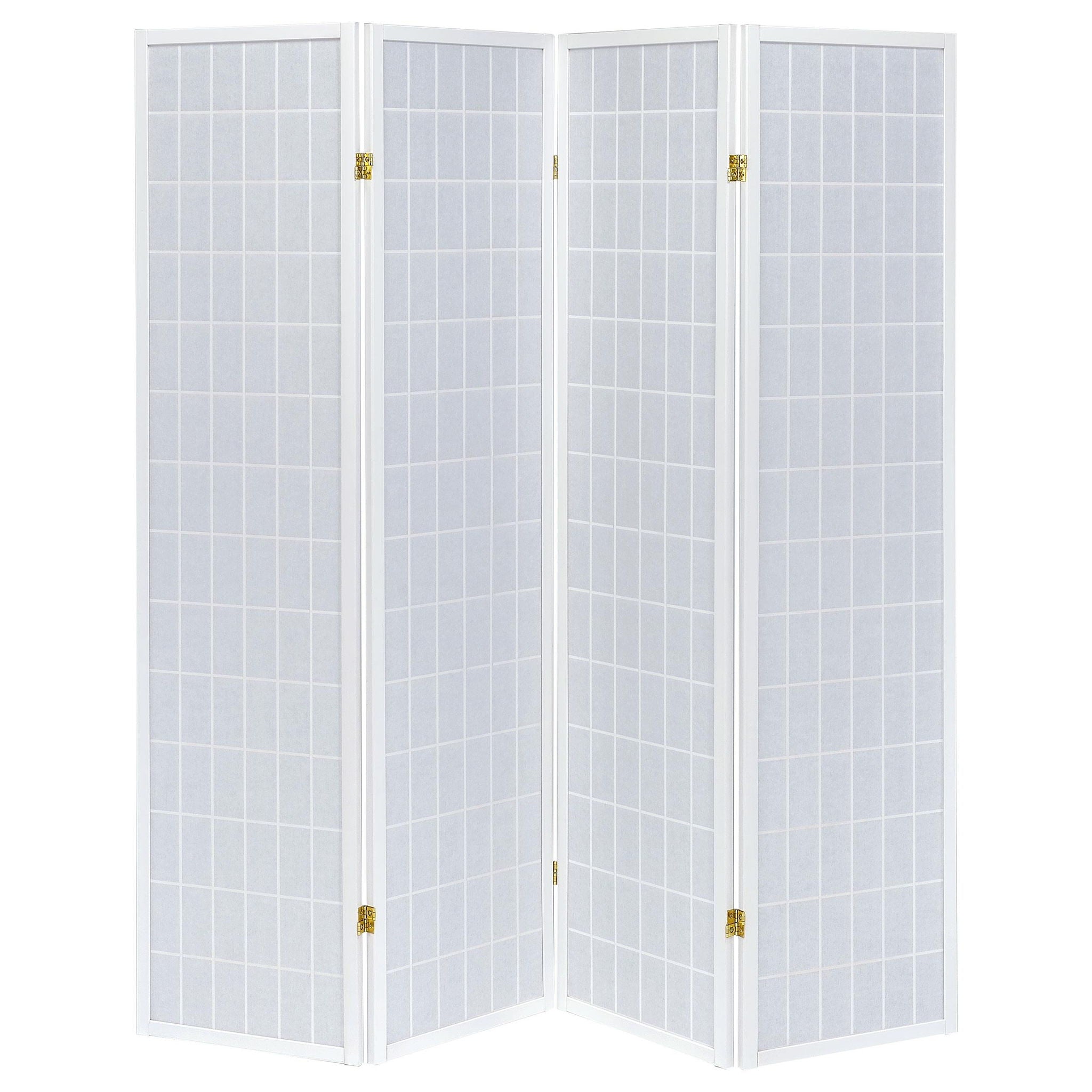 Roberto 4-Panel Room Divider Folding Shoji Screen White