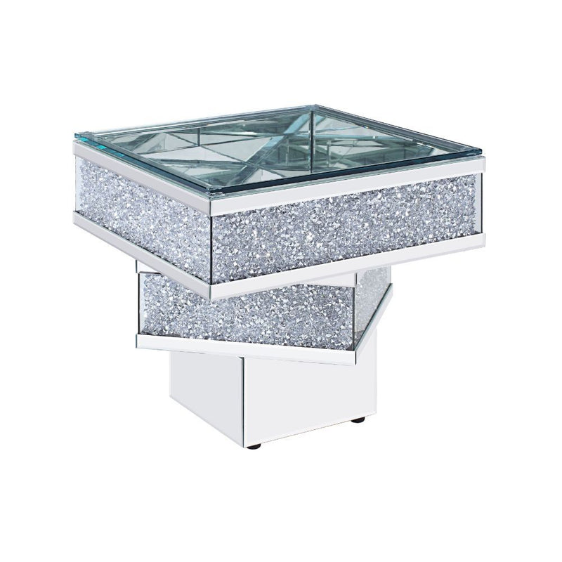 Noralie - End Table - Mirrored & Faux Diamonds