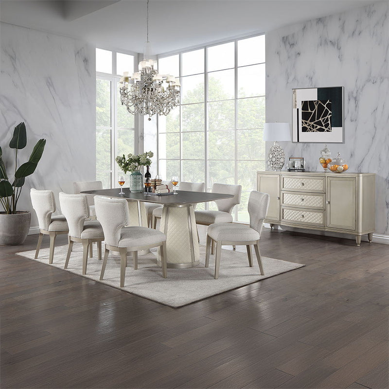 Kasa - Dining Table - Sintered Stone Top & Champagne