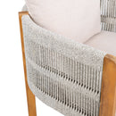 Outdoor Dining Chairs & Rope Handles (Set of 2) - Beige / Teak