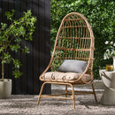 Outdoor Accent Chair With Basket Shape - Light Brown