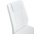 Modern dining chairs with faux leather upholstered seats - dining room chairs with metal legs, suitable for kitchen, living room, bedroom, dining room side chairs, set of 6 pieces (white+PU leather)