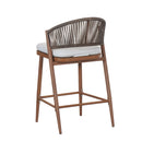 Outdoor 26" Counter Height Metal Frame Counter Stools With Scallop Shaped Backrest & Water Resistant Cushions