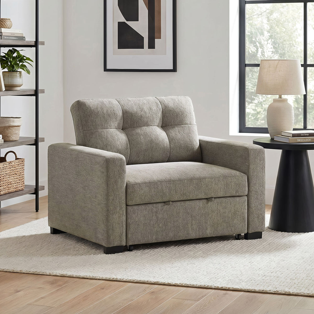 Homer Klicklak Chair With Pull Out Bed in Gray by Elements International, view 18