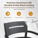 Outdoor Patio Dining Set, Squircle Dining Table, Dining Chairs With Sunbrella Cushions