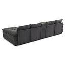 U Shaped Sofa With Console And Cupholders, 6 Seat