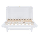 Murphy Bed With Frosted Glass Doors Design, Fake Drawers, Metal Legs