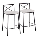 Modern Charlotte - Contemporary Fixed Height Counter Stool (Set of 2)