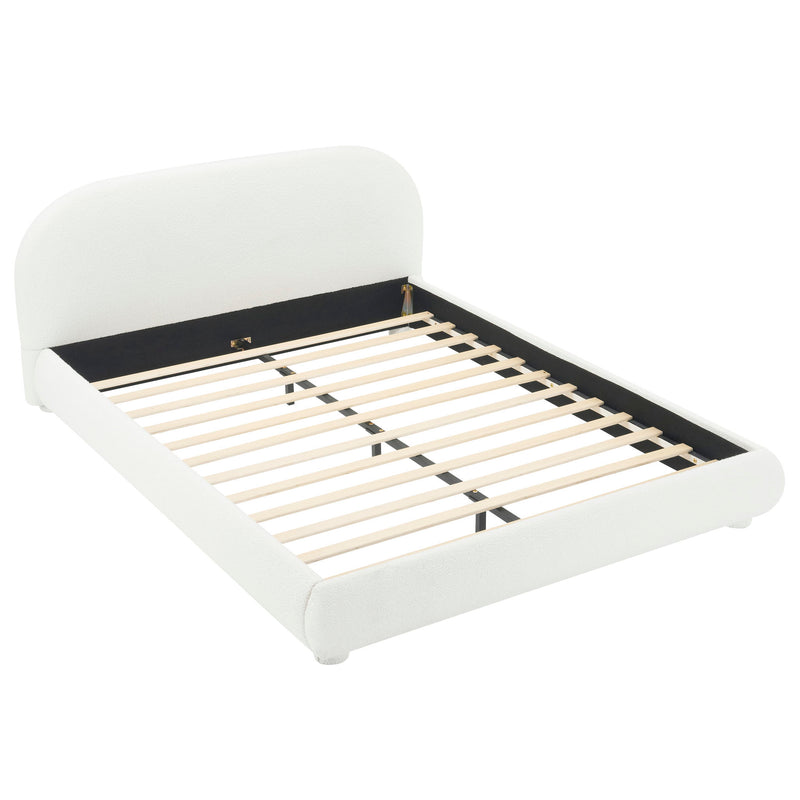 Upholstered Simple Modern Bedroom Bed With Curved Headboard