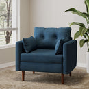 Enchantica - Upholstered Fabric Club Chair With Button Tufted And 2 Accent Pillows