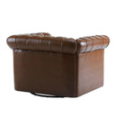 Chesterfield Style Swivel Club Chair With Button Tufted