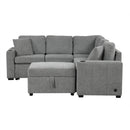 Sectional Sofa Convertible Pull-Out Sofa Bed With A Movable Storage Ottoman For Living Room