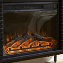 Oak Board Cabinet, The Middle Layer Board On Both Sides Of The Cabinet Can Be Adjusted, The Furnace Is Embedded In The Middle Grid With The Remote Control