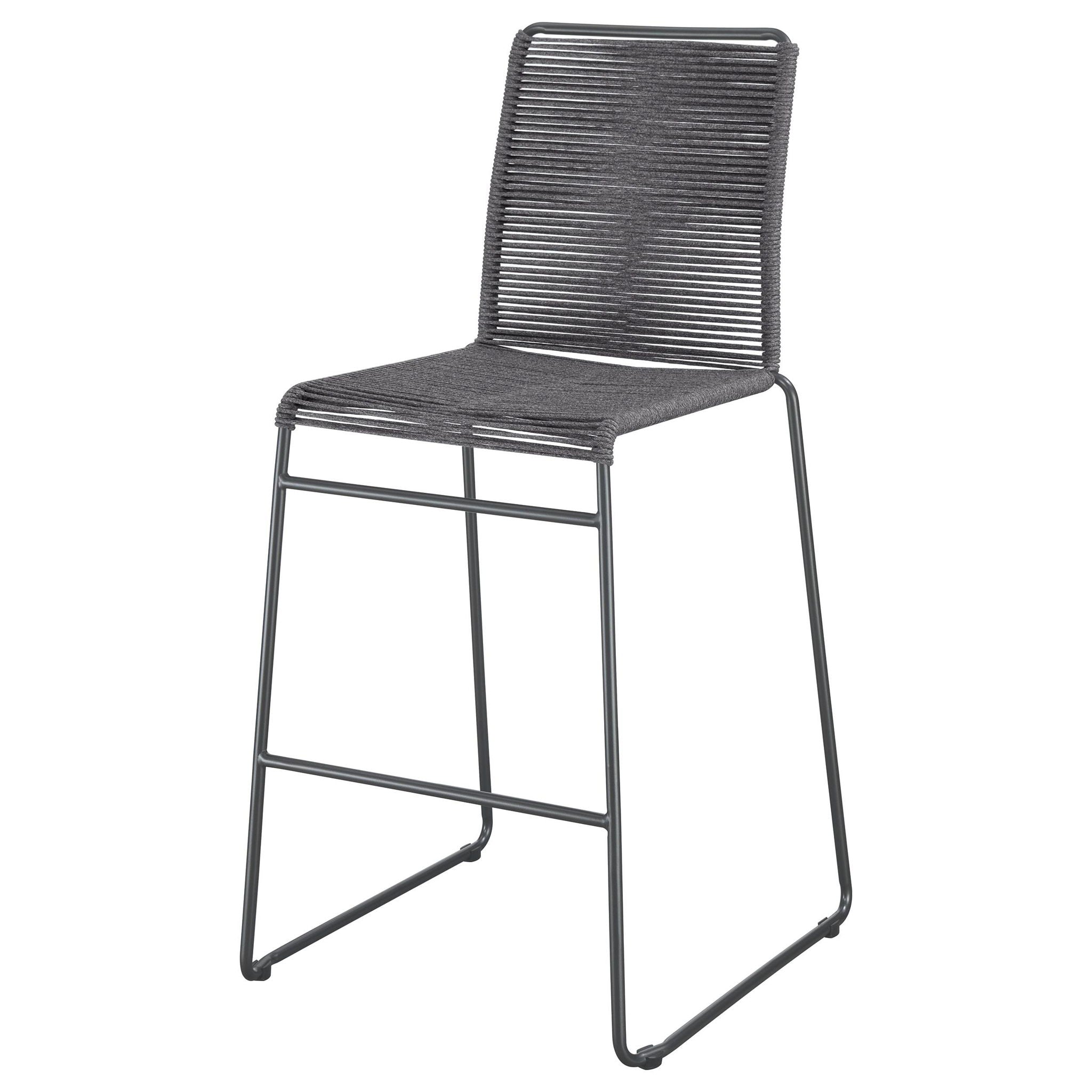 Jerome Woven Rope Metal Bar Chair Charcoal (Set of 2) - Atlantic Fine Furniture Melbourne FL