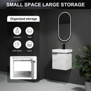 Wall Mounted Bathroom Vanity With Ceramic Sink And Storage Cabinet