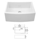 Farmhouse Sink, Apron Front Single Bowl With Arch Edge Design