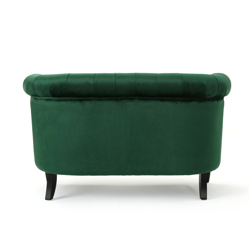 Antique Chesterfield Style Loveseat With Button Tufting