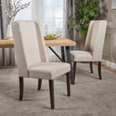 Modern Wingback Dining Chair (Set of 2) With Upholstered - Ivory