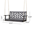 Alejandro - Acacia Wood Porch Swing With Slat Panel Seating