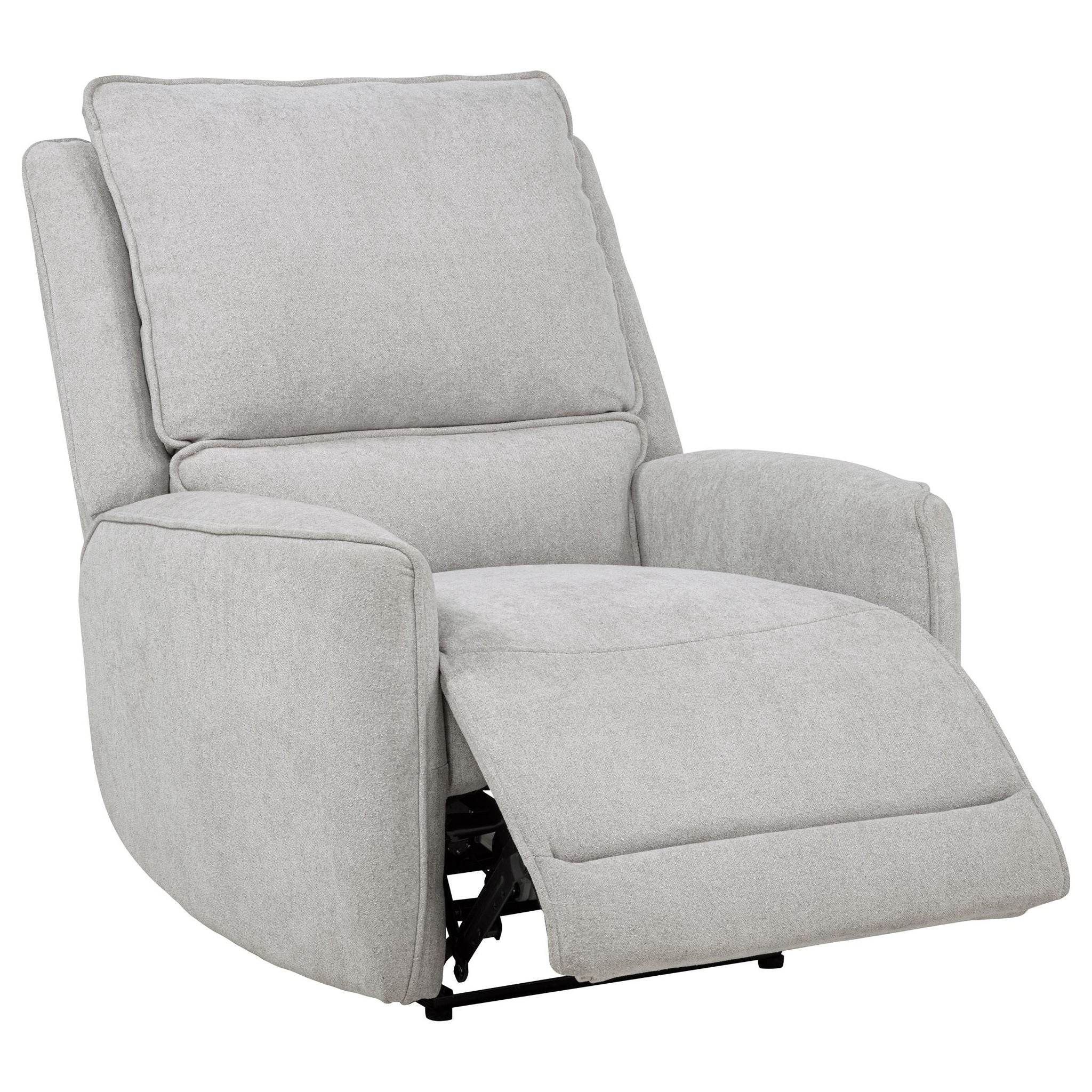 Sylmar Chenille Upholstered Power Recliner Dove Grey