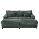Plush Oversized Double Chaise Lounge Sofa Bed With USB Ports And Cup Holders