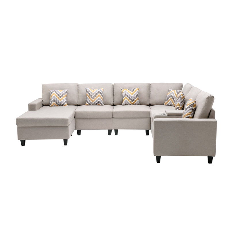 Nolan - 7 Piece Sectional Sofa With Pillows And Interchangeable Legs