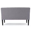 Contemporary Loveseat With Upholstered Fabric And Birch Wood Legs - Light Gray