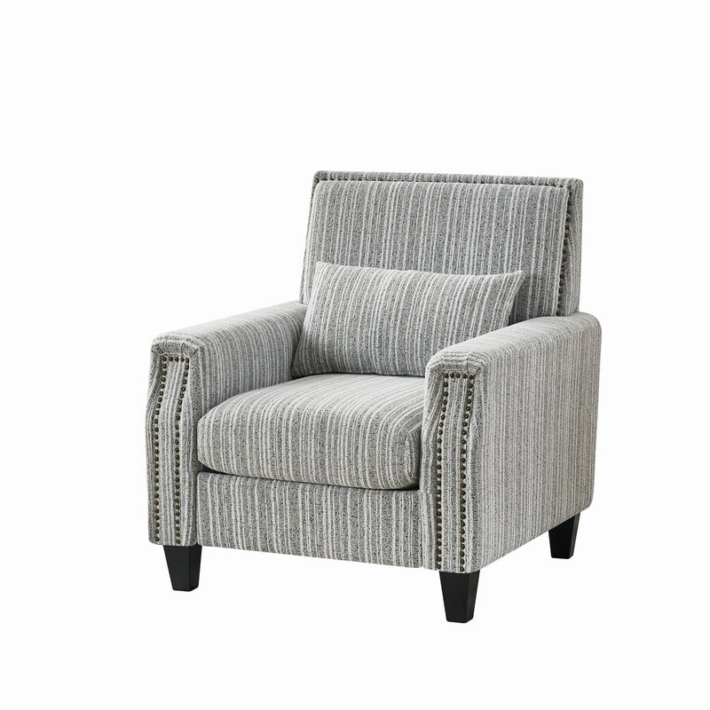 Accent Chair With Arms, Comfy Armchair For Living Room - Gray