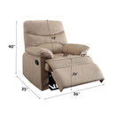 Arcadia - Recliner (Motion) - Beige - Atlantic Fine Furniture Inc