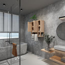 Elegant Bamboo Wall Mounted Bathroom Cabinet With Storage For Toiletries And Towels - Neutral